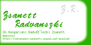 zsanett radvanszki business card